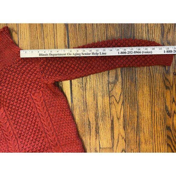 Vintage New Handmade Crotchet Sweater Dress Women’s XS Turtleneck Burnt Orange - Picture 7 of 8